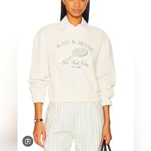 Rag & Bone Rb Raquet Sweatshirt in Ivory Size XS Nwt